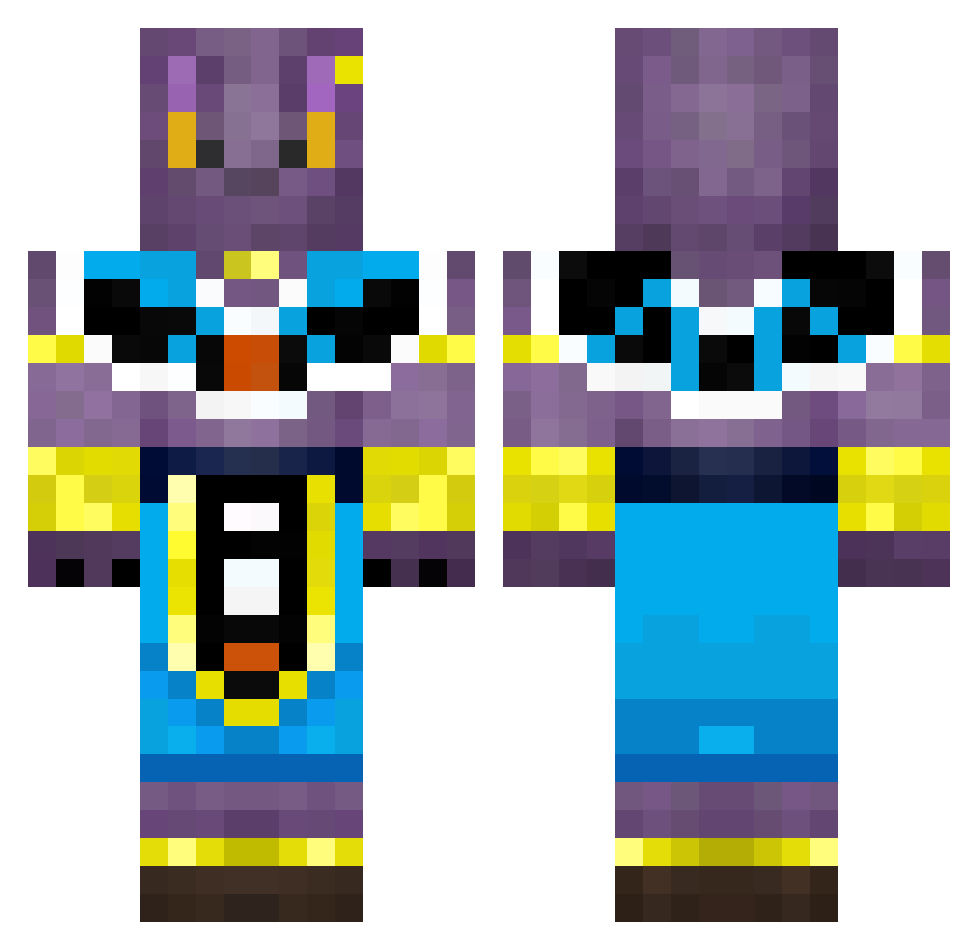 Crocker44 Minecraft skin, front and back view