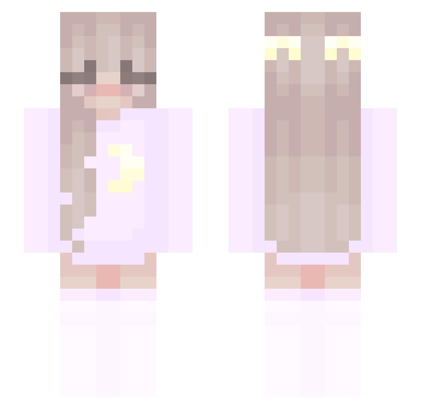 Mahinaa Minecraft skin, front and back view