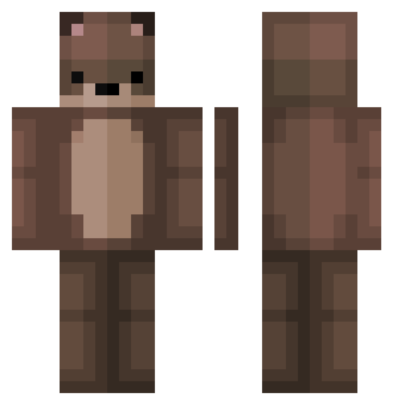 Sweath Minecraft skin, front and back view