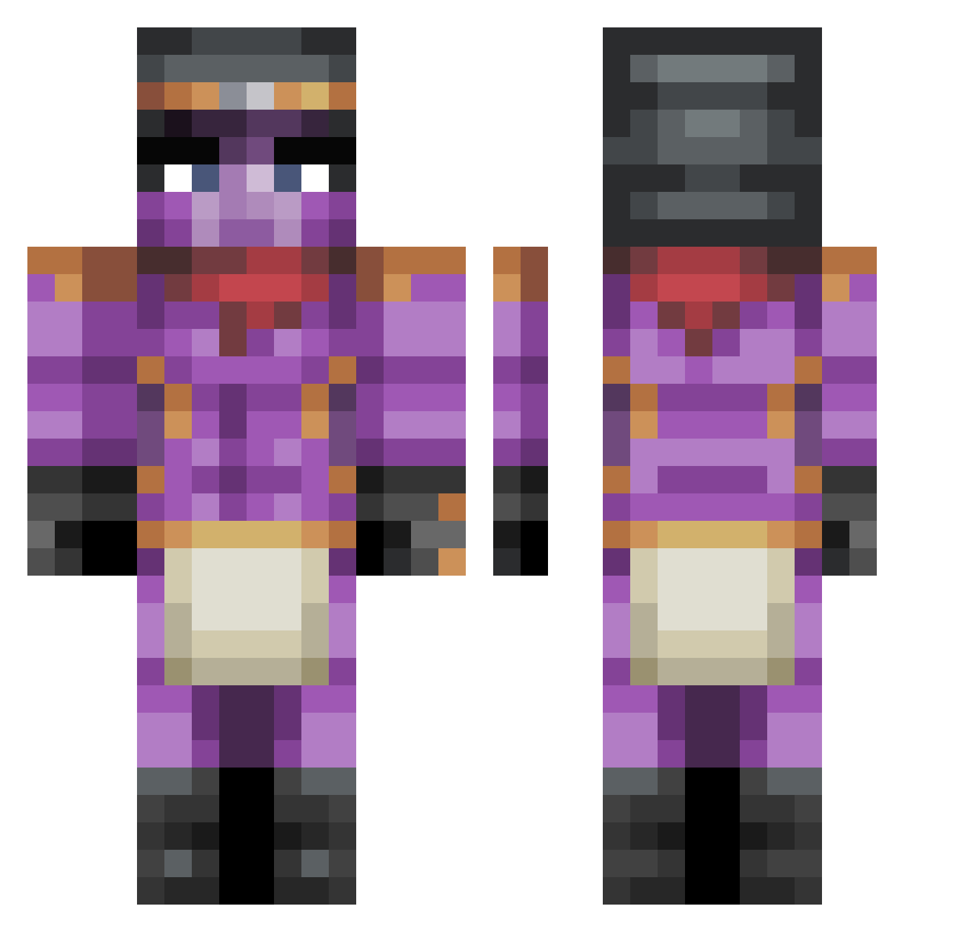 OdedTheNerd Minecraft skin, front and back view