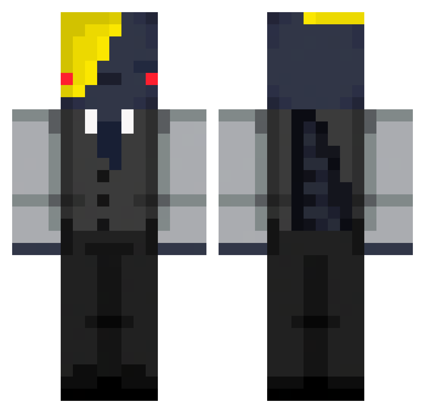 SolidBroadcast Minecraft skin, front and back view