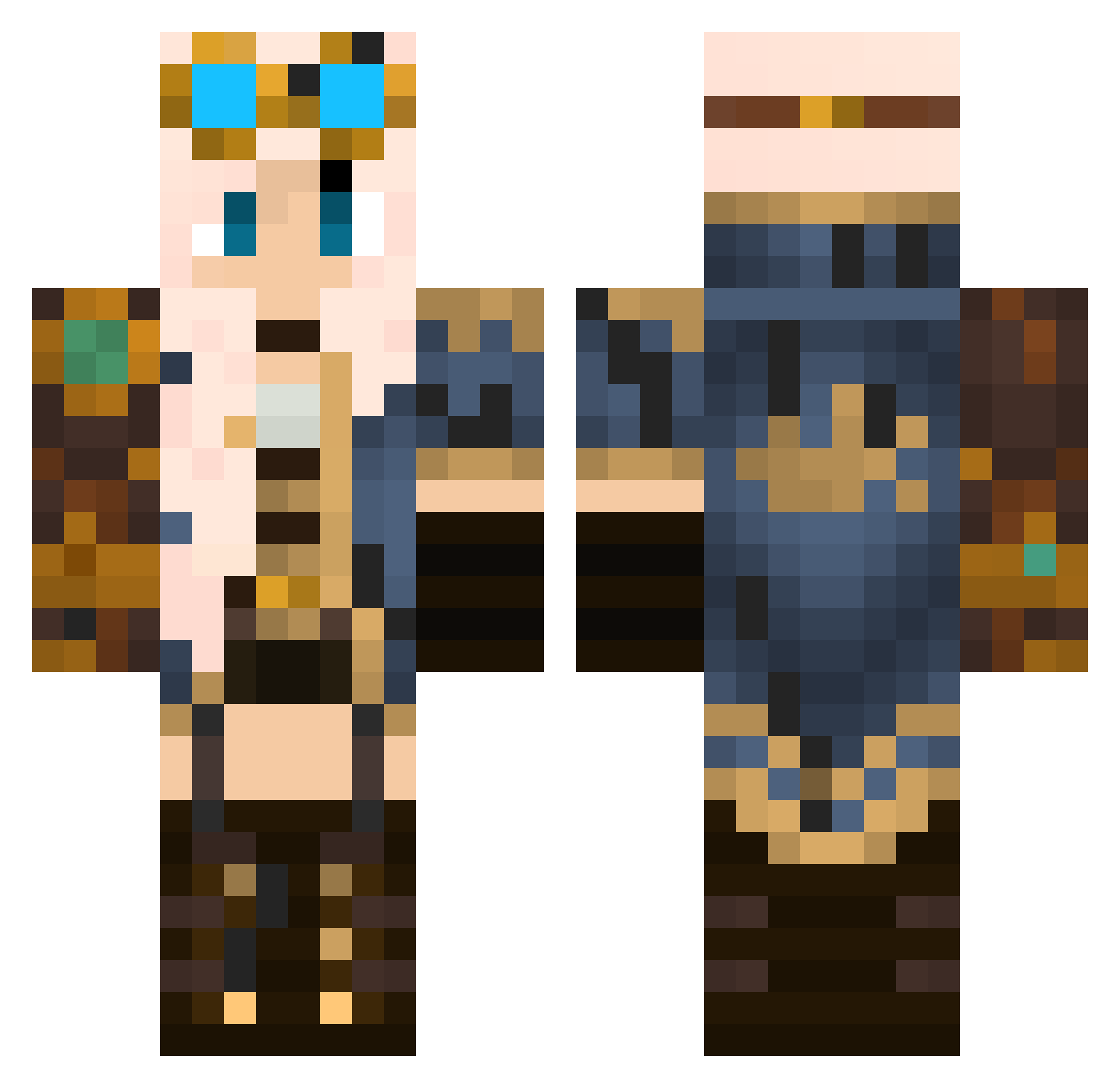 quazaarg Minecraft skin, front and back view
