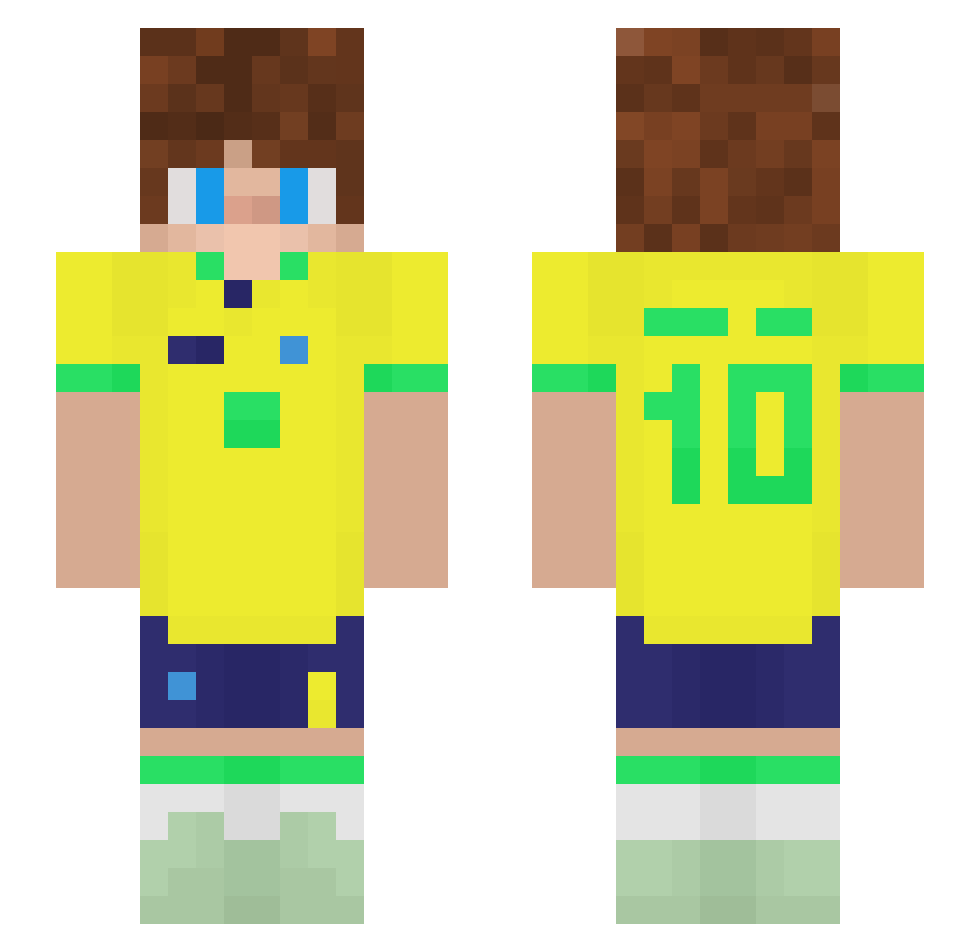 Plugboy Minecraft skin, front and back view