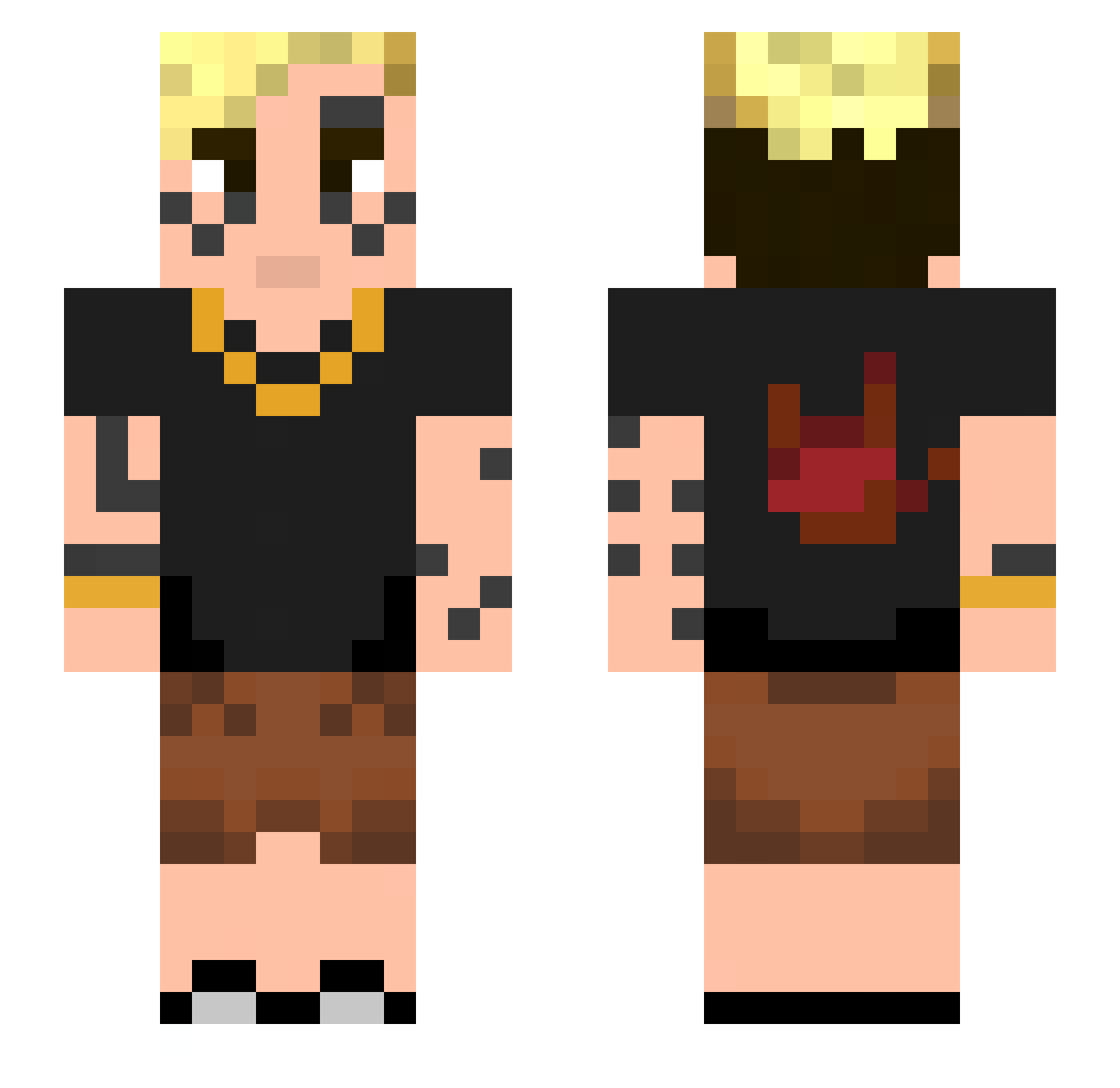 Morty210 Minecraft skin, front and back view