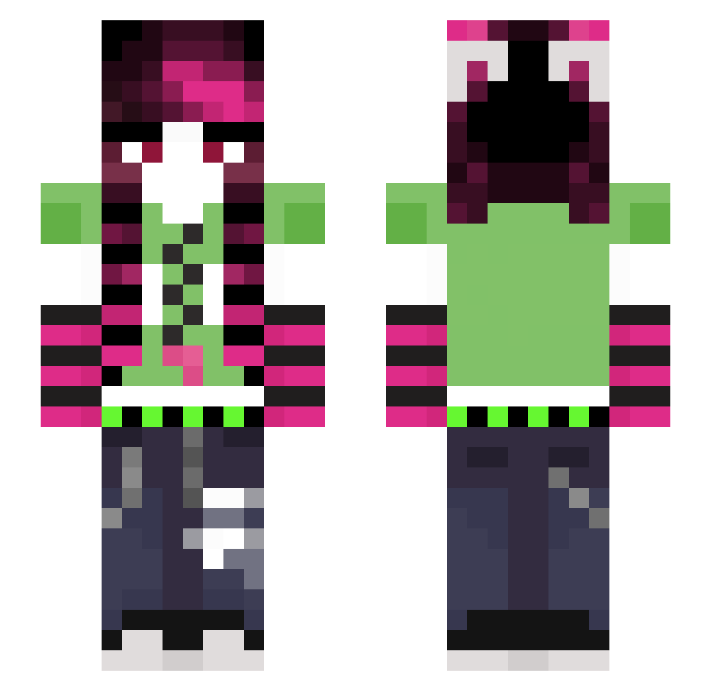 j44444 Minecraft skin, front and back view
