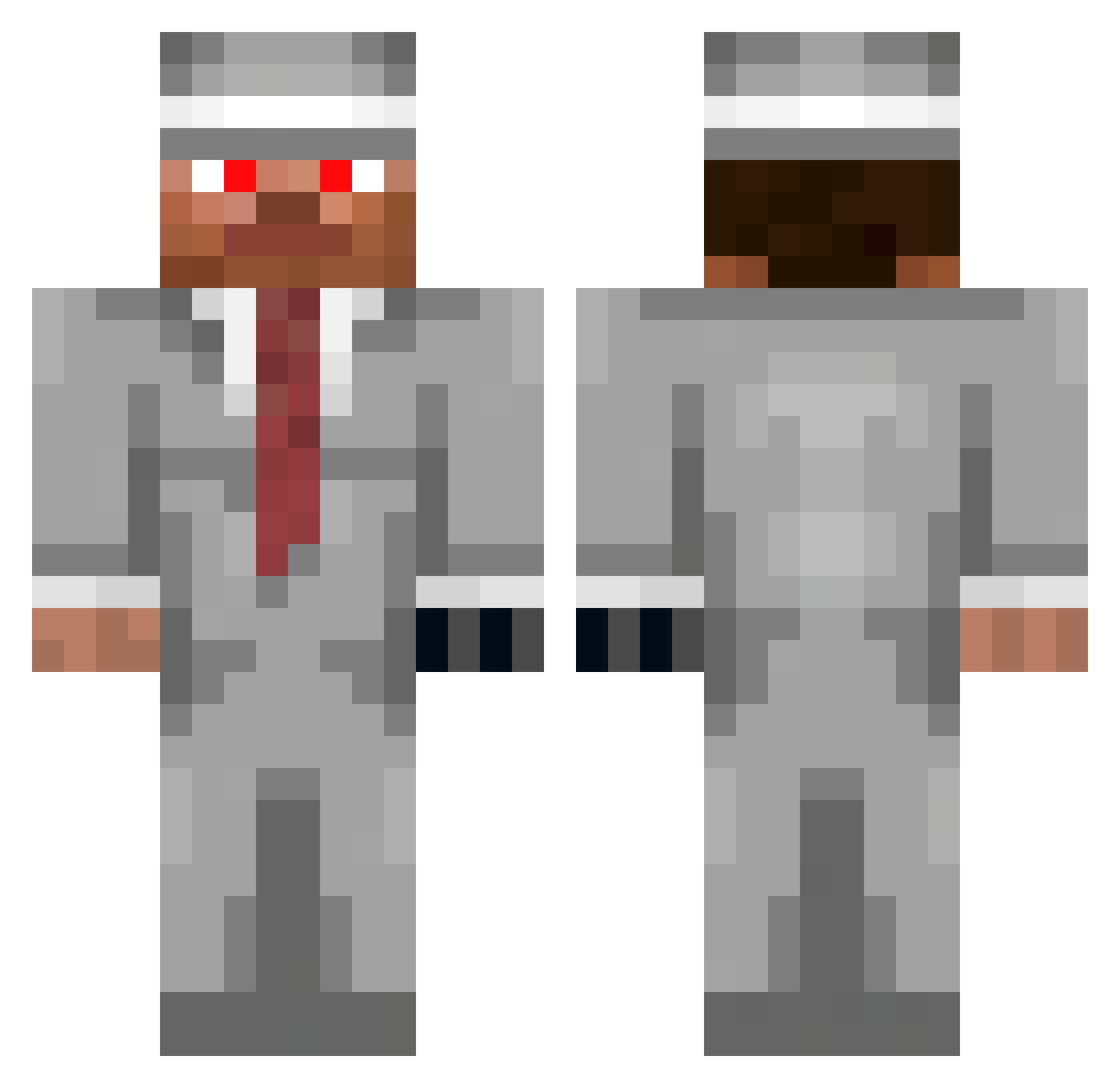 Honzus69 Minecraft skin, front and back view