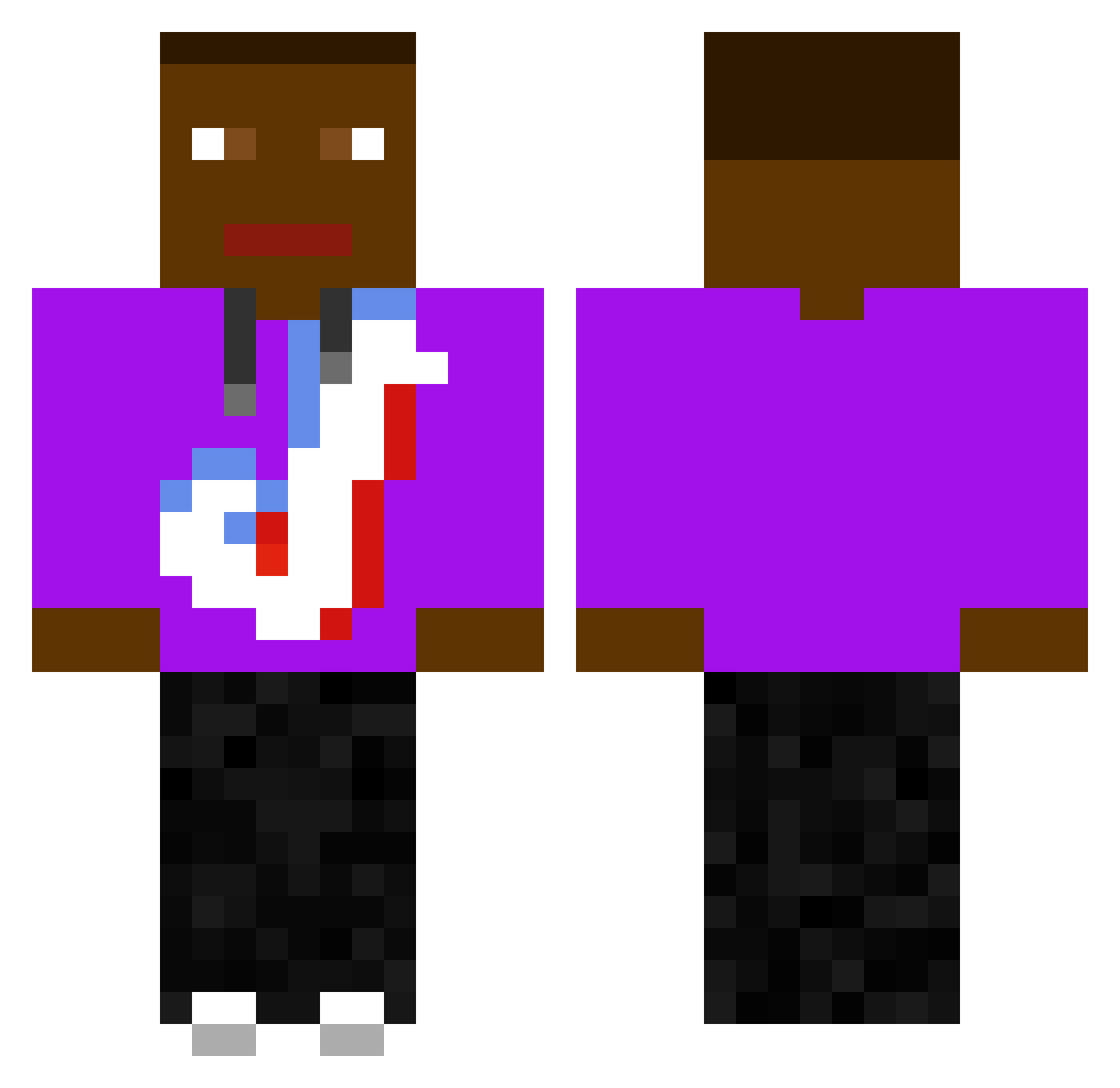go9t Minecraft skin, front and back view