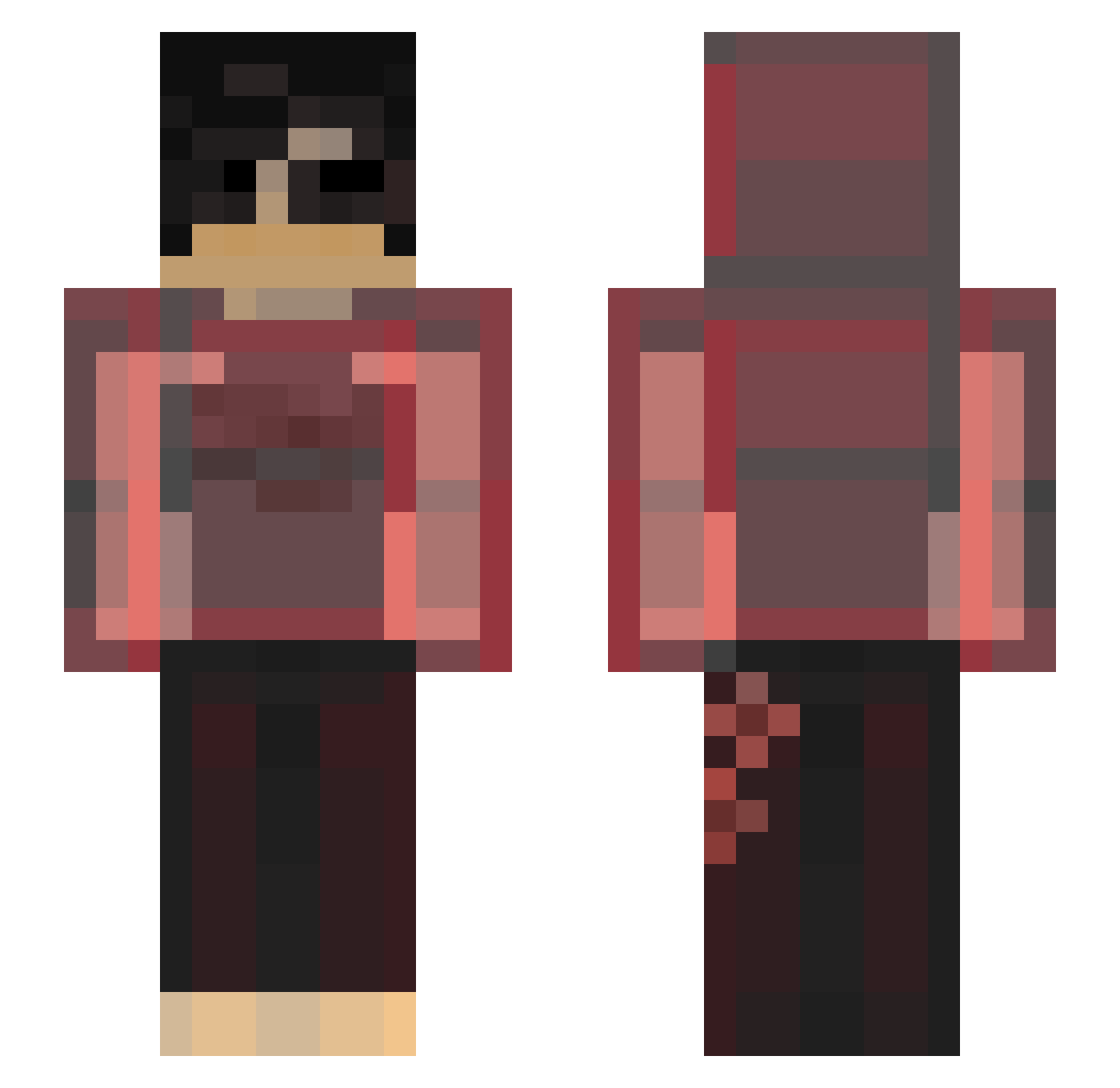 TundenRekt Minecraft skin, front and back view