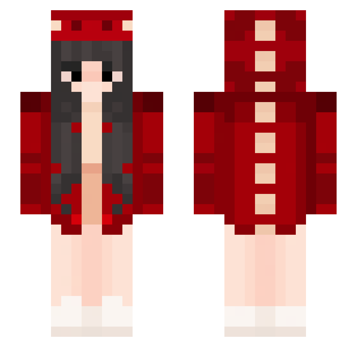 PanDeNanami Minecraft skin, front and back view