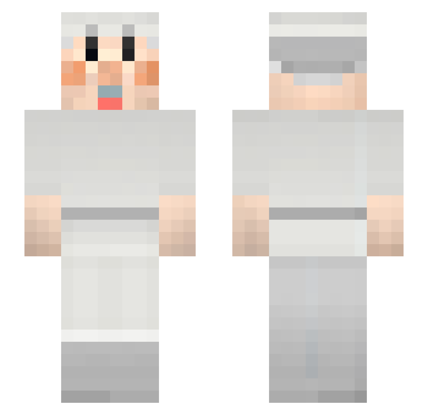 mochi2omoti Minecraft skin, front and back view