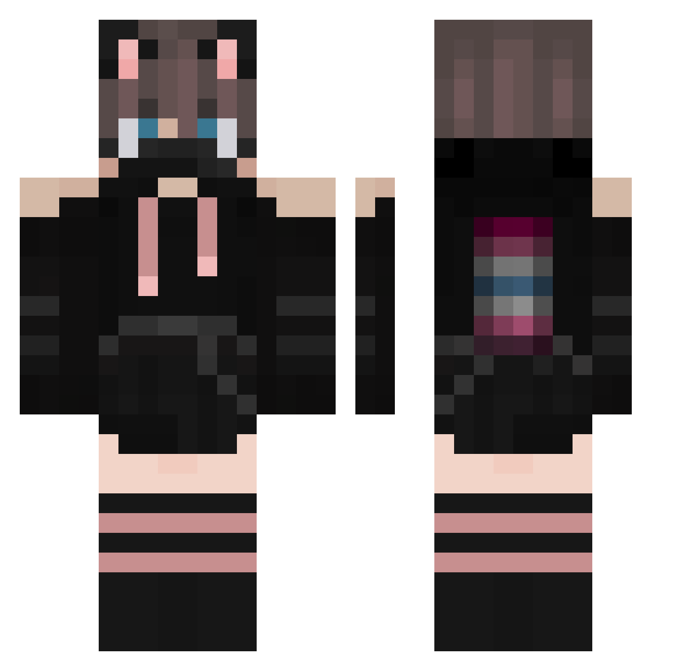 Vekromatic Minecraft skin, front and back view