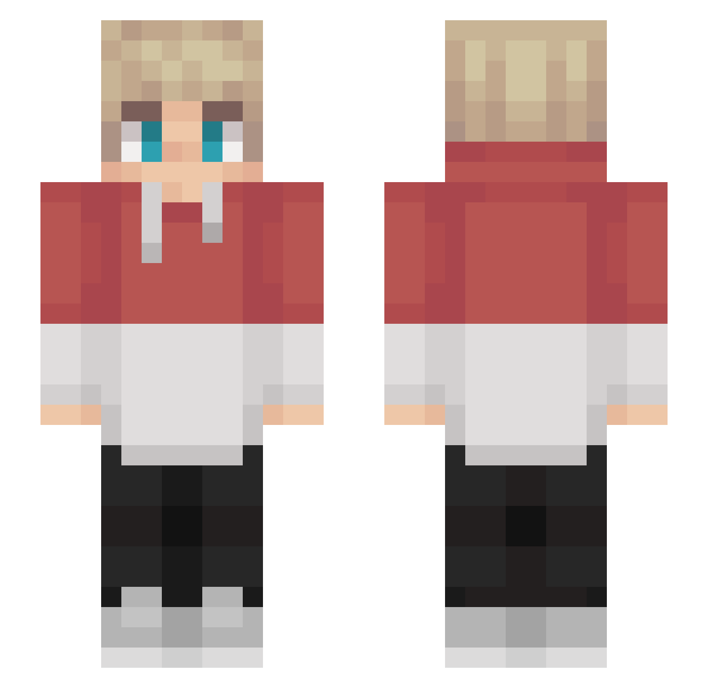 PrinzNik Minecraft skin, front and back view