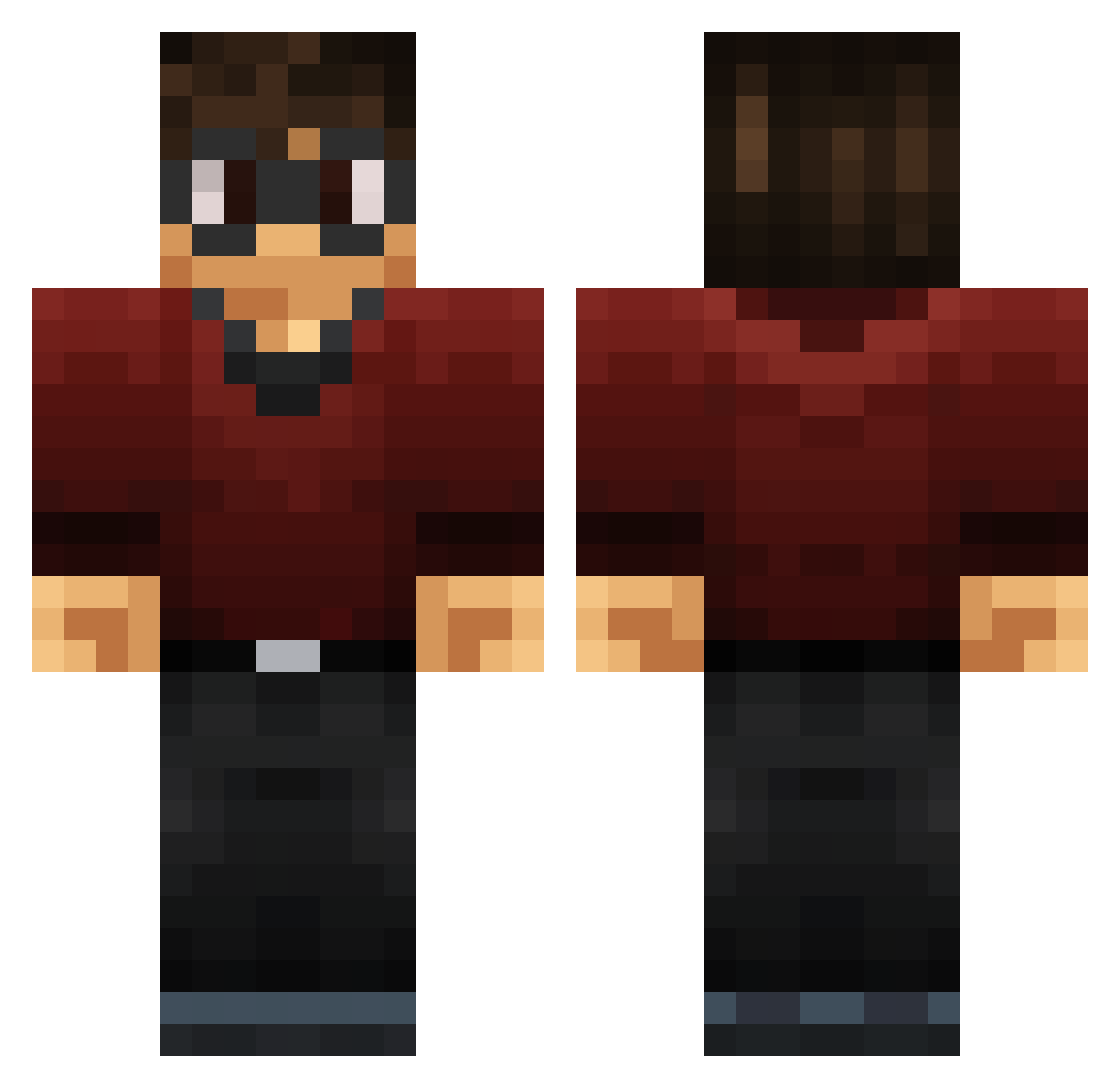 Shayua_2 Minecraft skin, front and back view