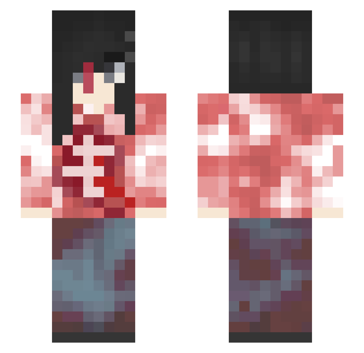 MeowMeowMeowMeow Minecraft skin, front and back view