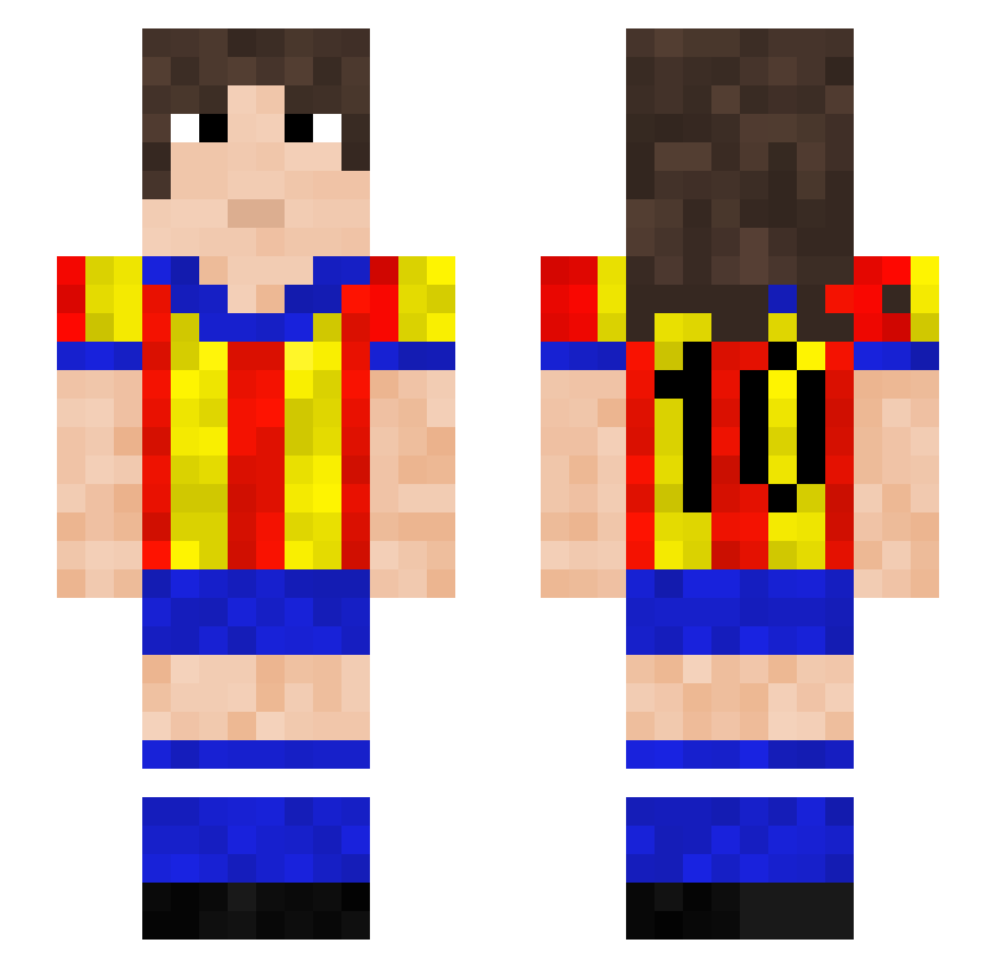 UIMN555 Minecraft skin, front and back view