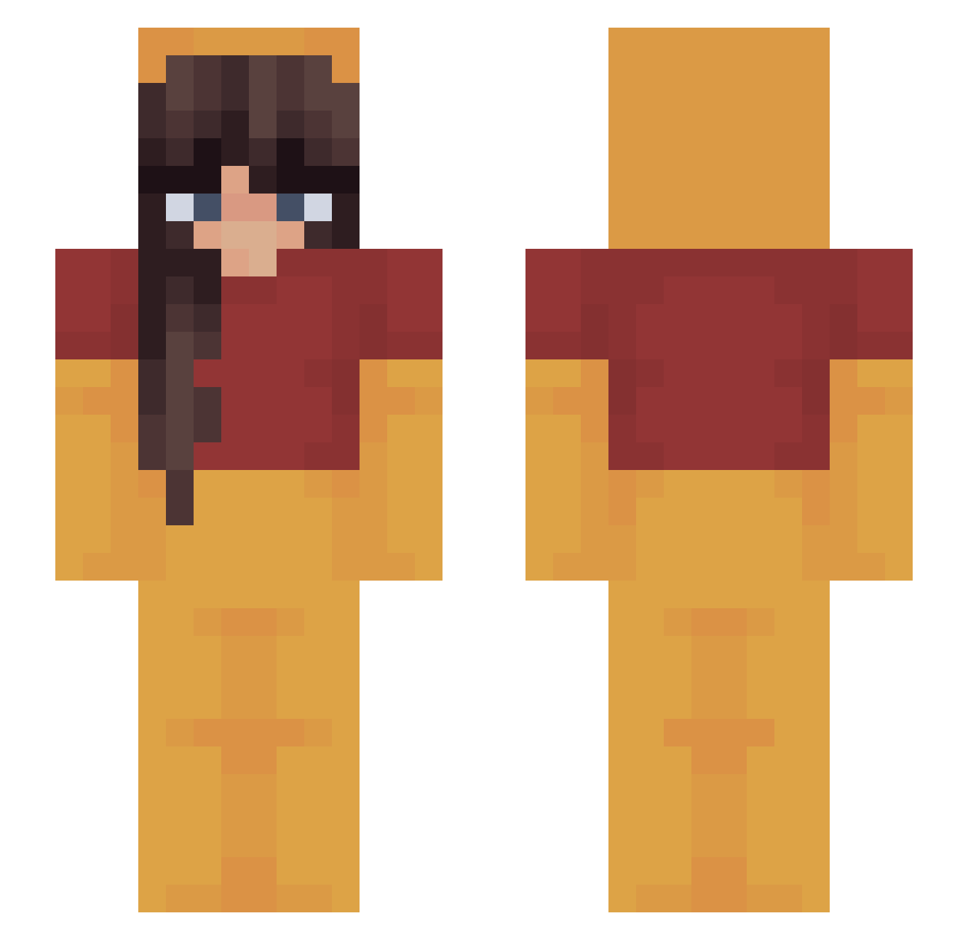 yyaizac Minecraft skin, front and back view
