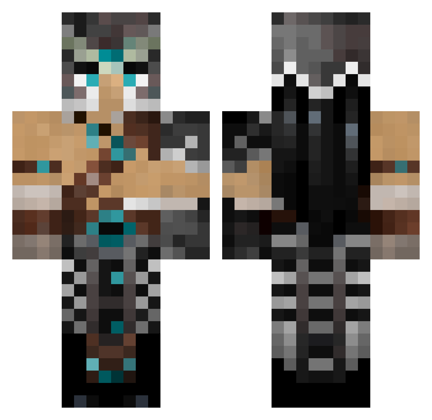 Surveils Minecraft skin, front and back view