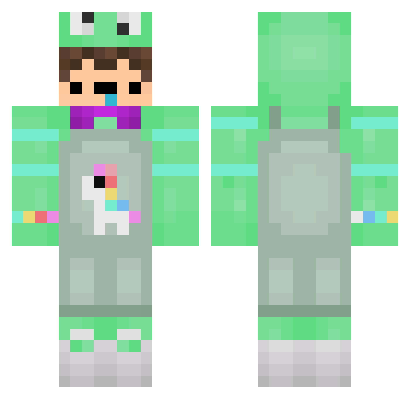 BwStan Minecraft skin, front and back view