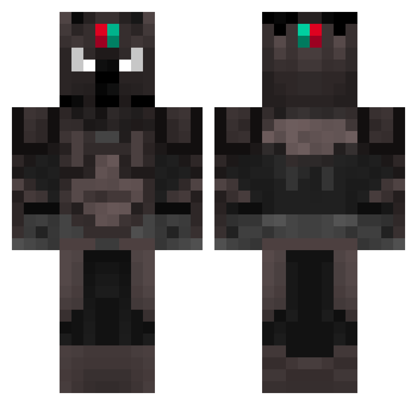 SChebox Minecraft skin, front and back view
