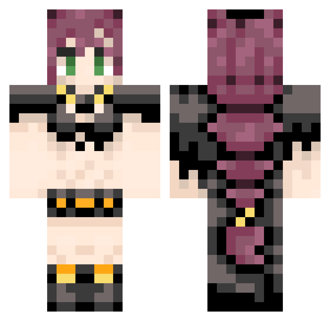 Meeiinn Minecraft skin, front and back view