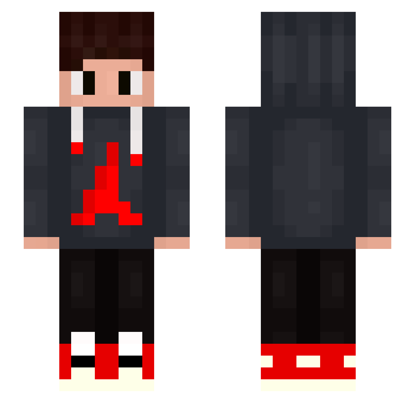 Palmfield Minecraft skin, front and back view