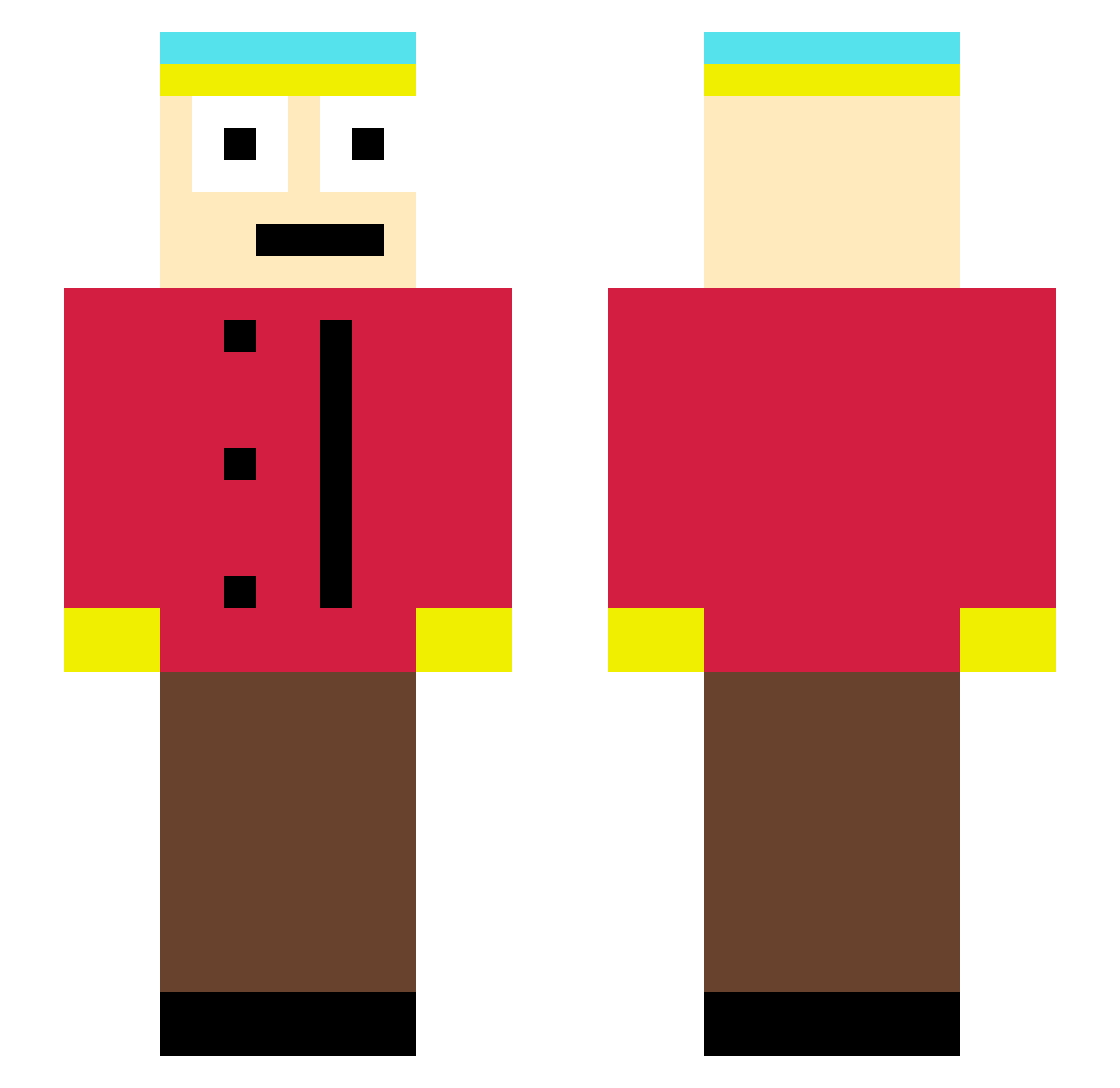 pppanino Minecraft skin, front and back view