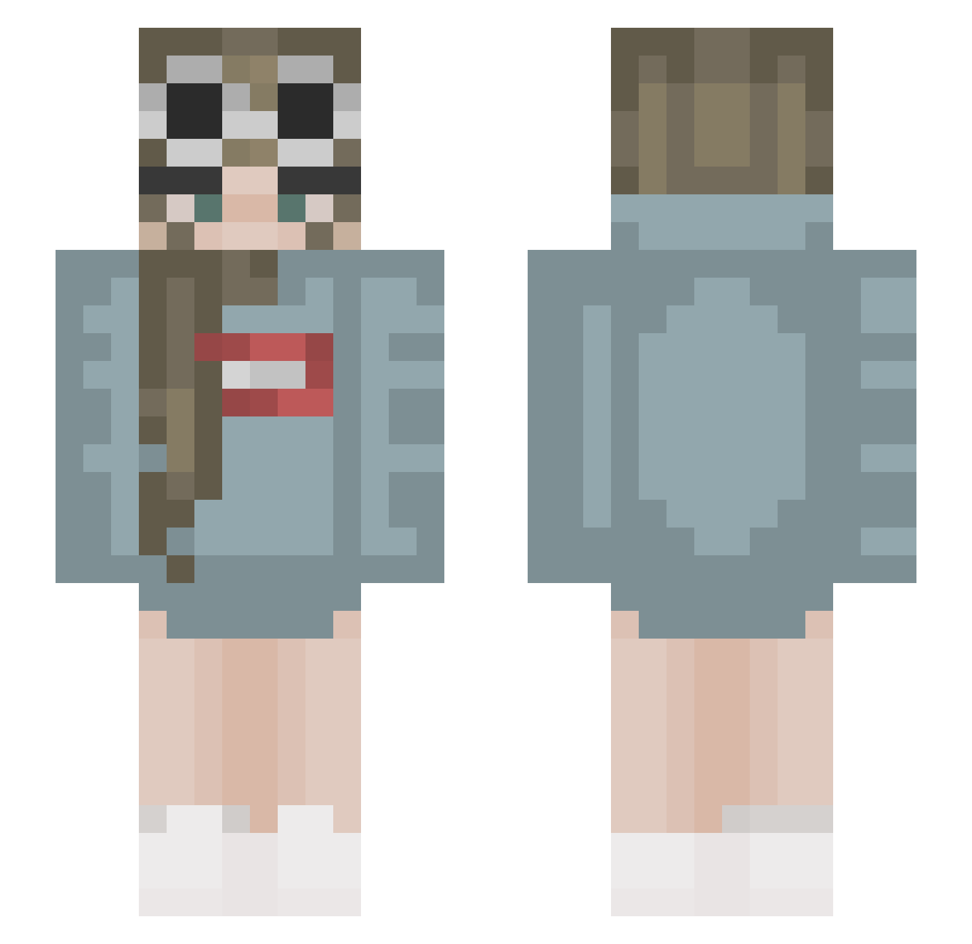 KajusM Minecraft skin, front and back view
