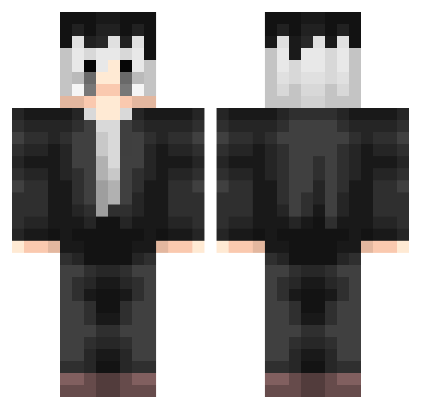 Yhuth Minecraft skin, front and back view