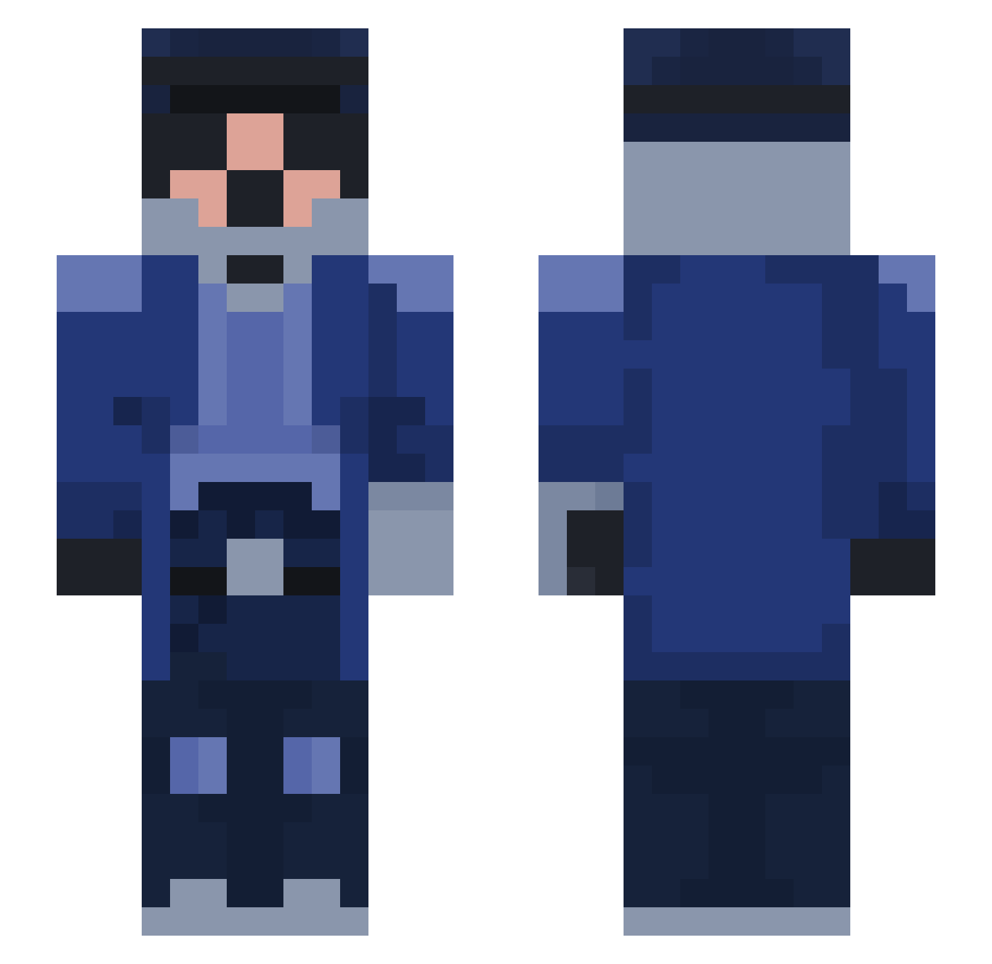 JCLC831 Minecraft skin, front and back view