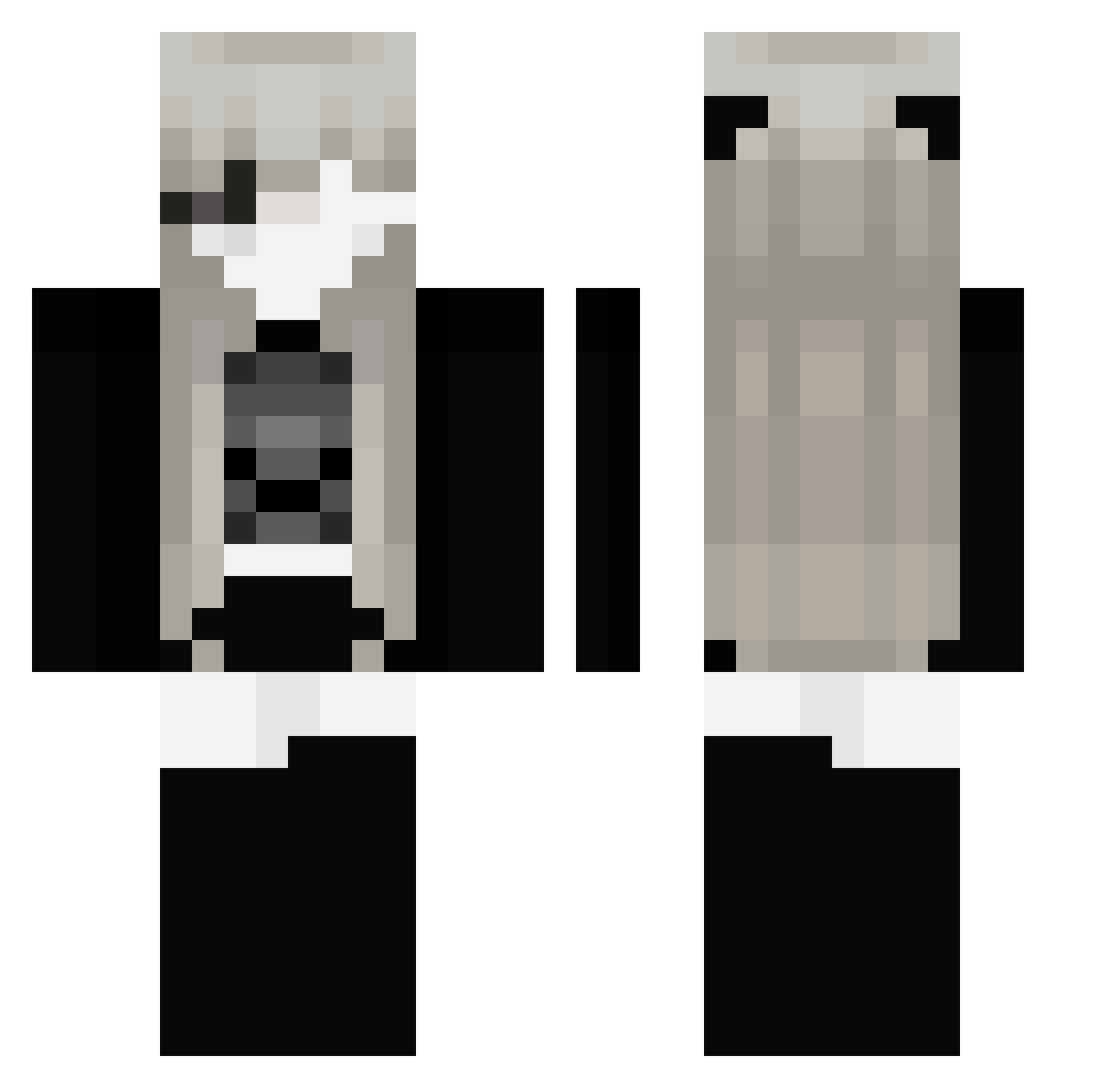 YourLover Minecraft skin, front and back view