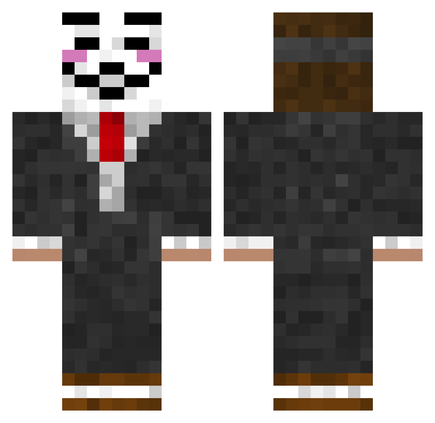 SmiQe Minecraft skin, front and back view