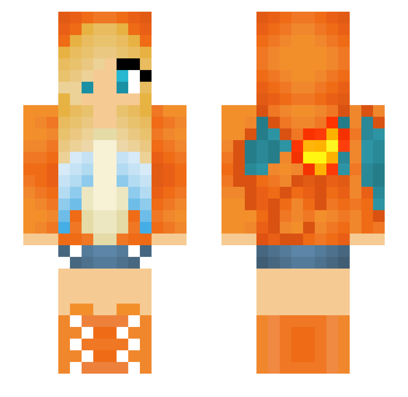 FoxesandPies Minecraft skin, front and back view