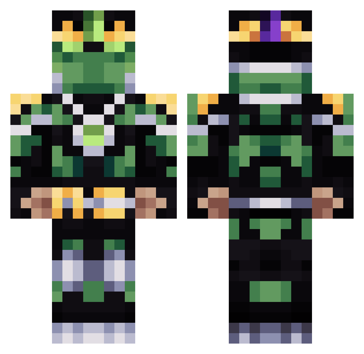 Drayed Minecraft skin, front and back view