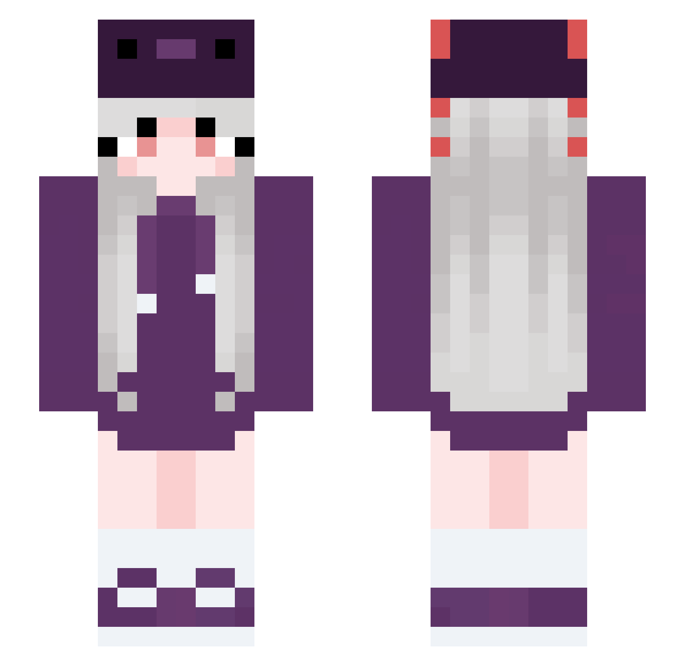 Idrilia Minecraft skin, front and back view