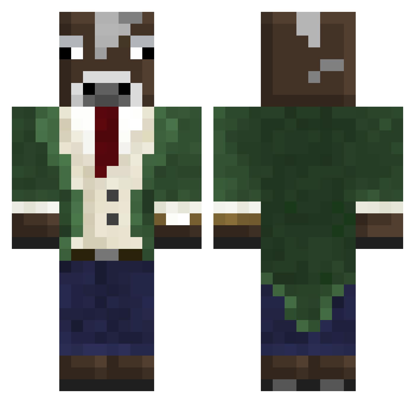 poopgod1 Minecraft skin, front and back view