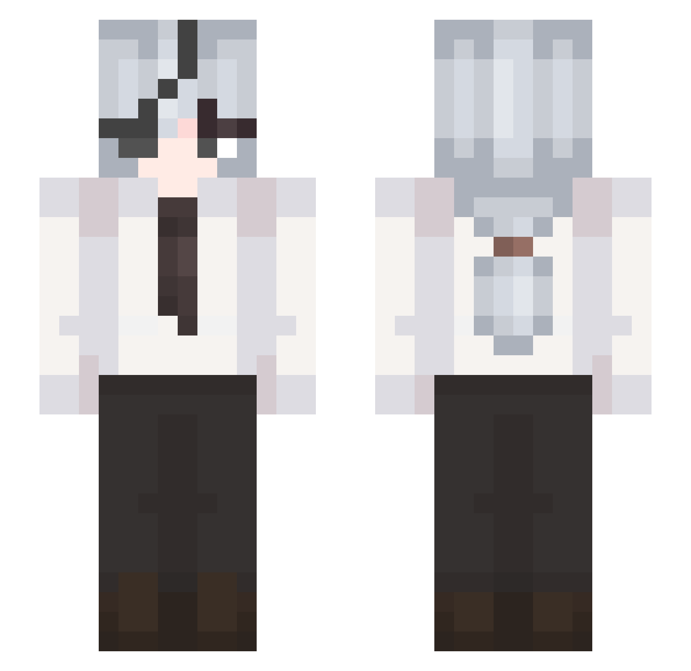 Sunoix Minecraft skin, front and back view