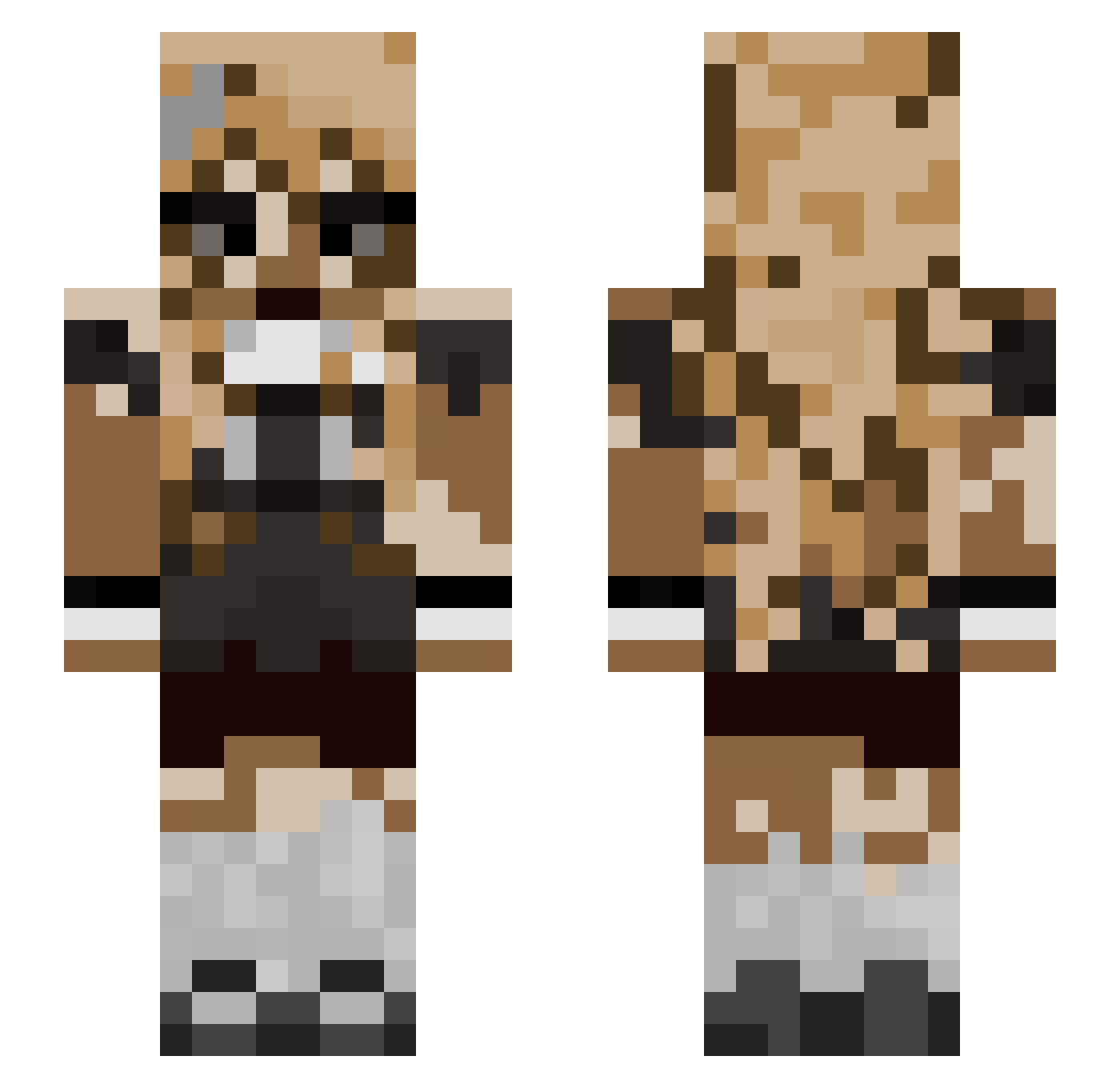WindyApollo3890 Minecraft skin, front and back view