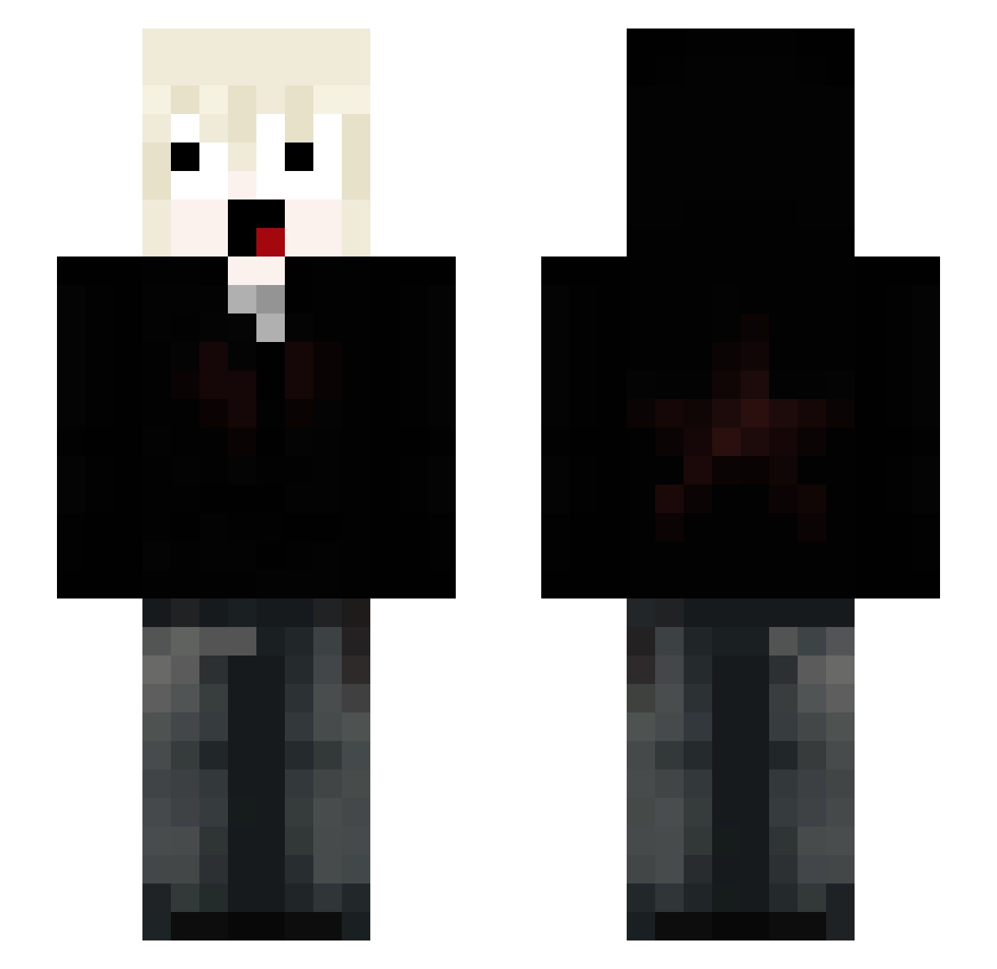 Anitrixx Minecraft skin, front and back view