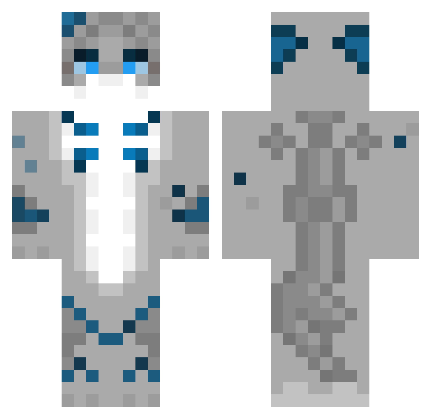 VI3I0NN Minecraft skin, front and back view