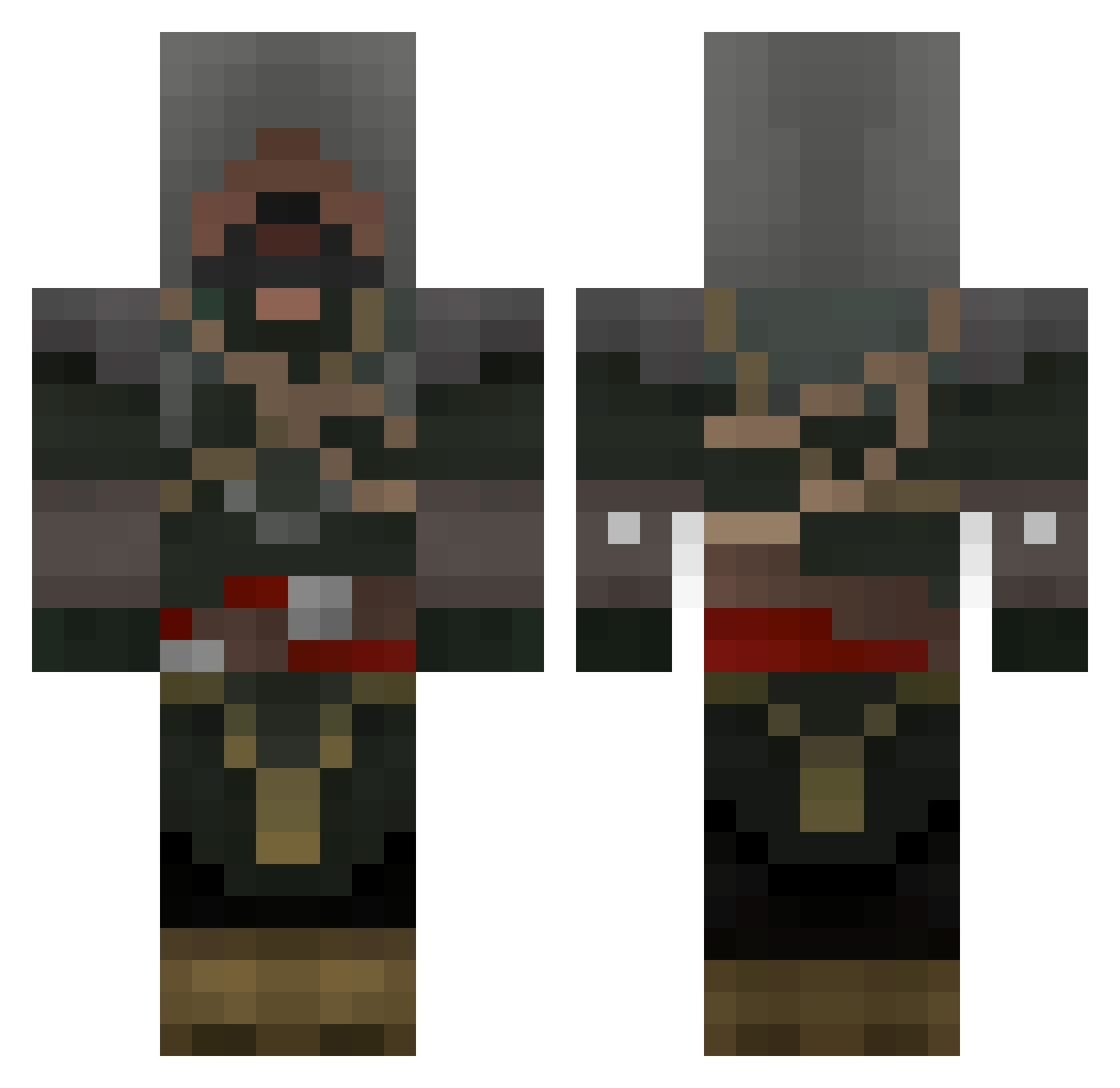 CaelusxdxGaming Minecraft skin, front and back view