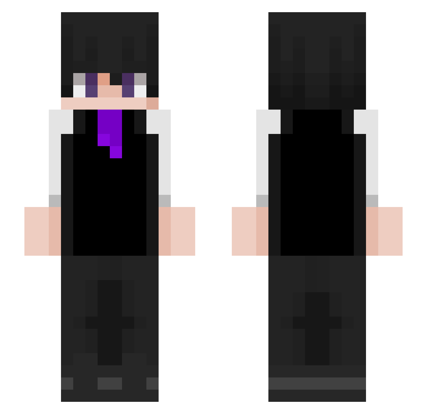 Qrowsy Minecraft skin, front and back view