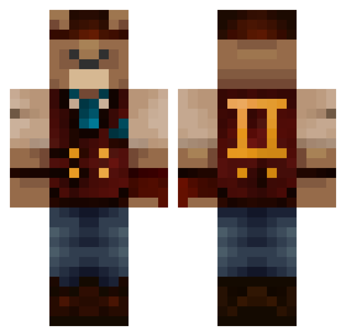 xDenizcanStrafe Minecraft skin, front and back view
