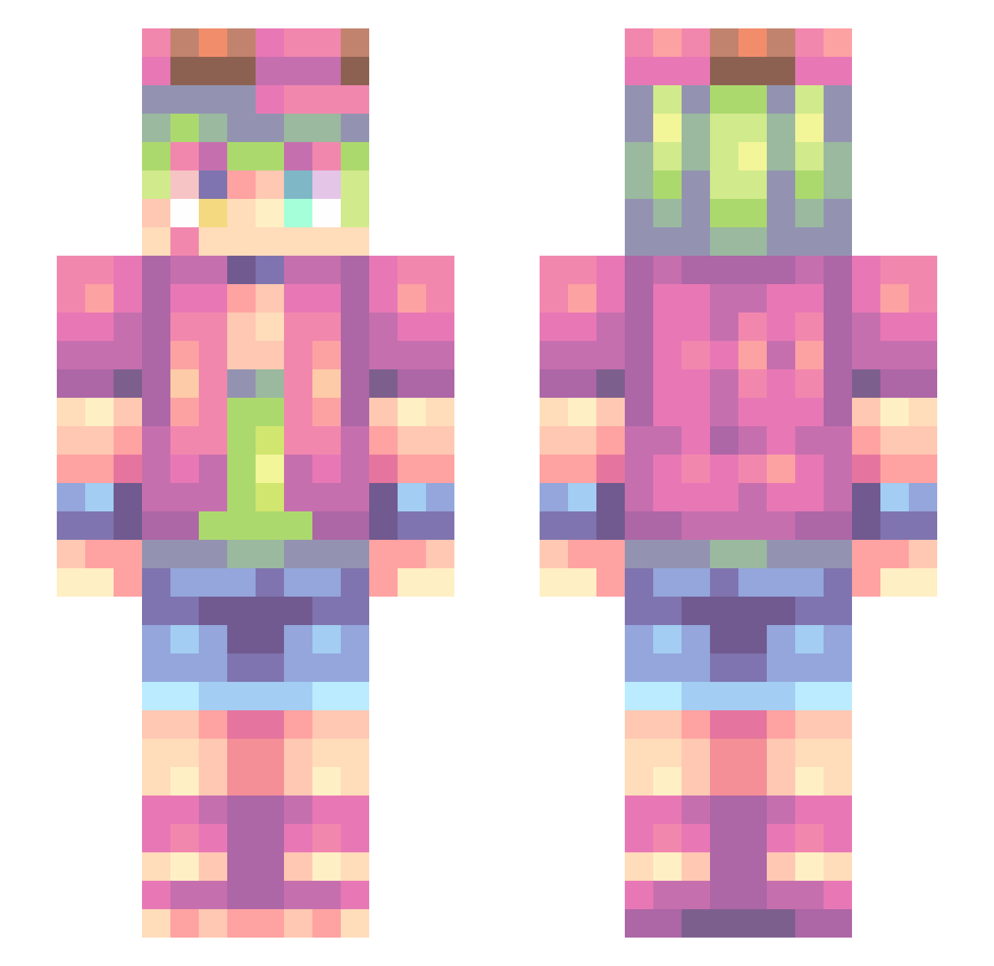 zMawess Minecraft skin, front and back view