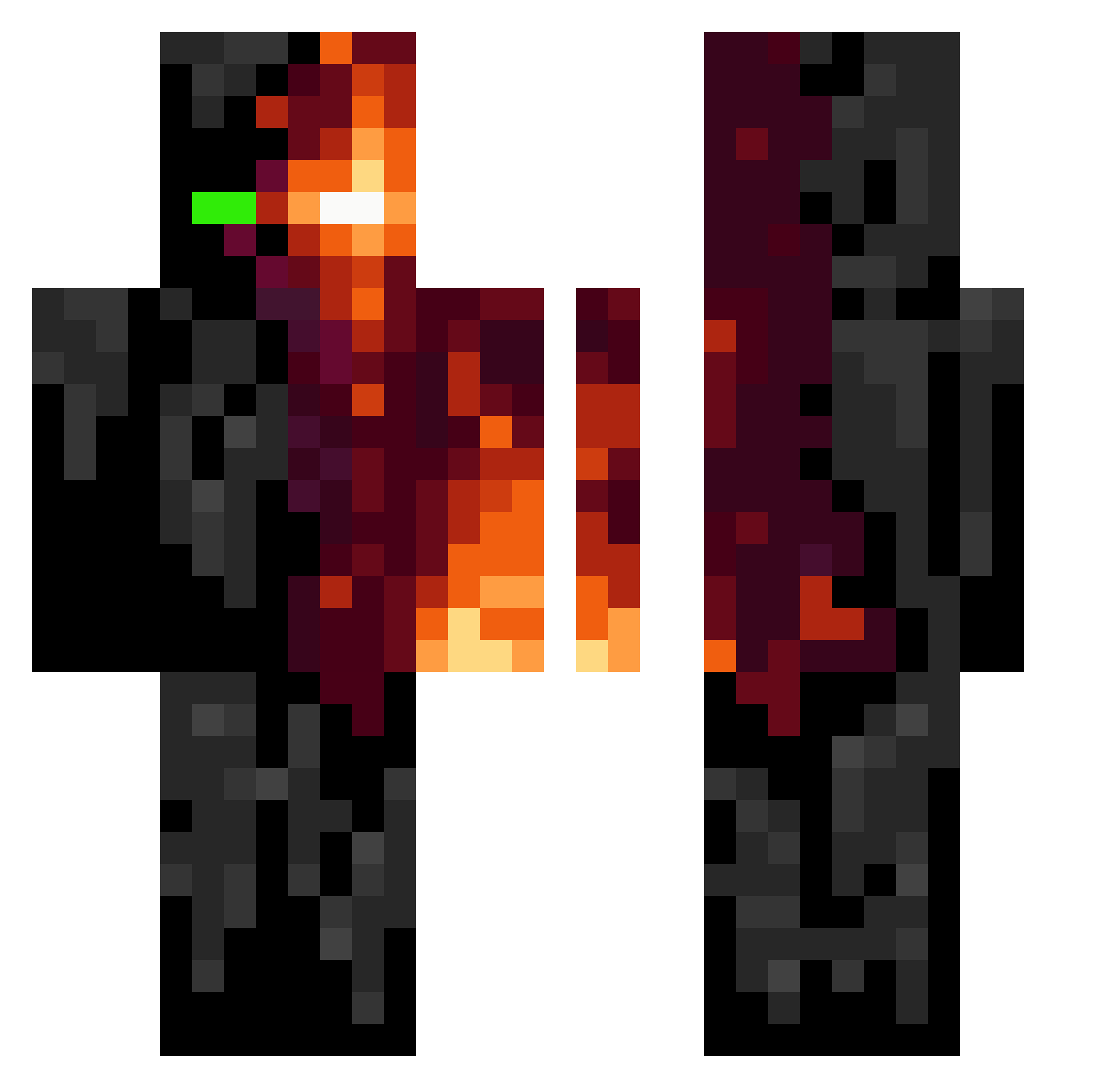 thunderEzAfXD Minecraft skin, front and back view