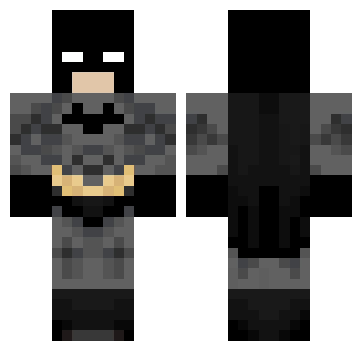 Aethoor Minecraft skin, front and back view