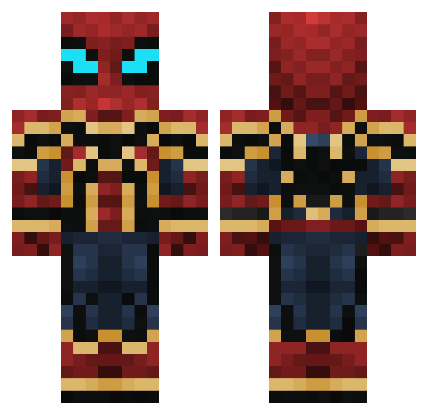 leyten Minecraft skin, front and back view