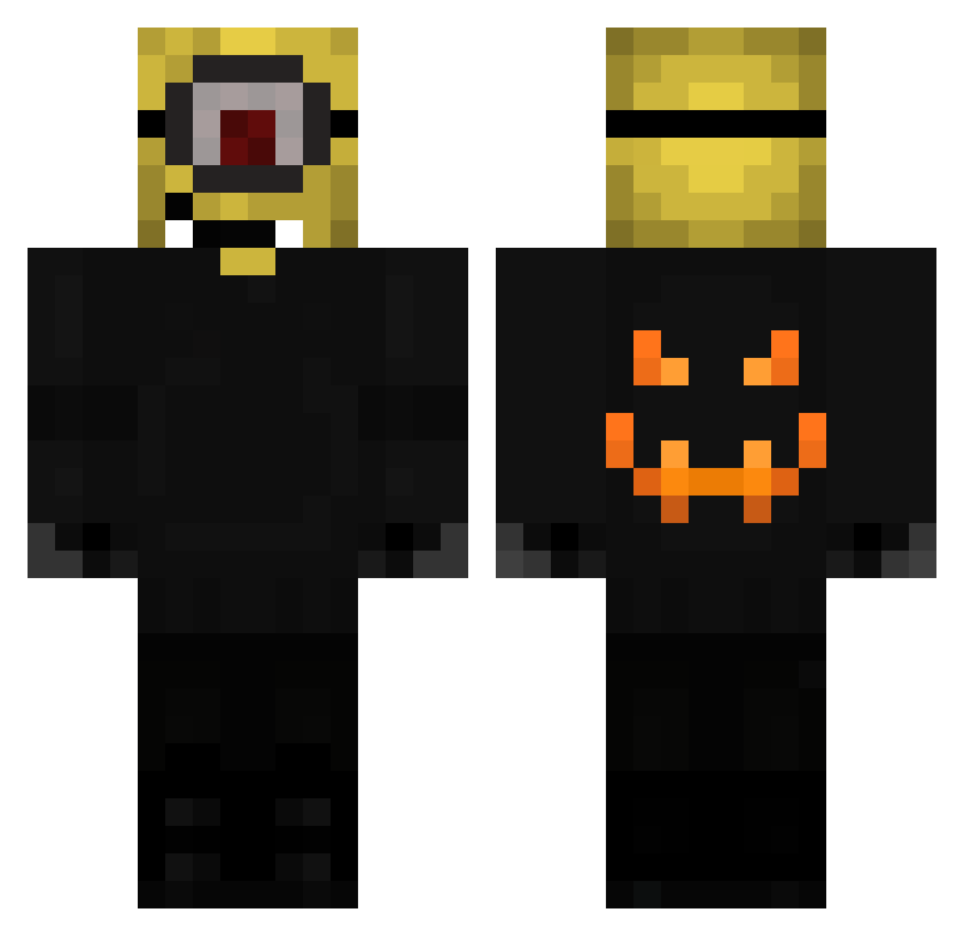Uncomposed Minecraft skin, front and back view