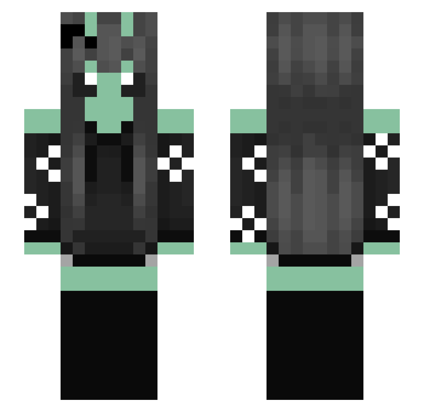 v0ids0da Minecraft skin, front and back view