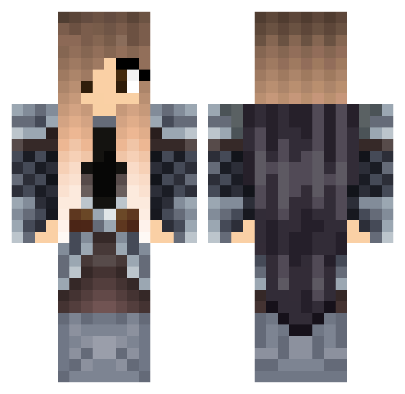Unitization Minecraft skin, front and back view