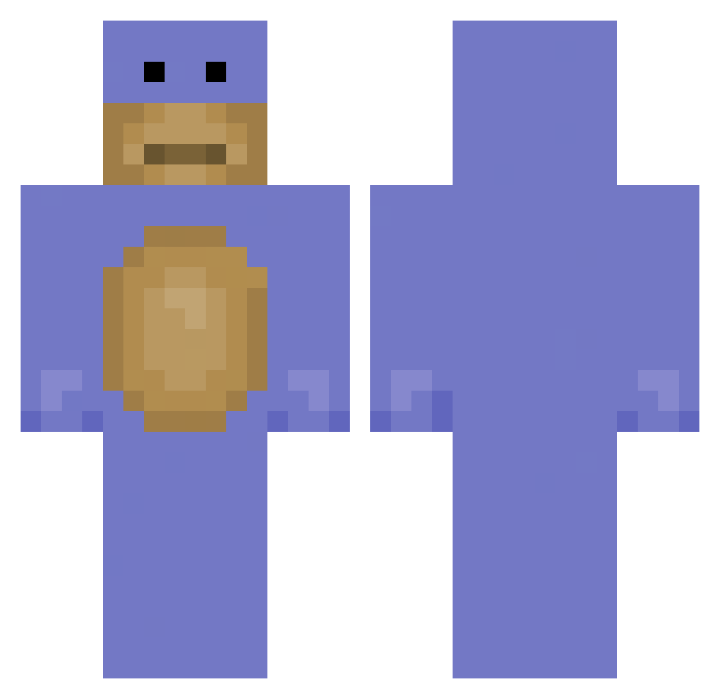 Dxvd Minecraft skin, front and back view